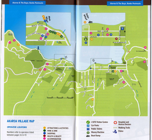 Stadtplan von Akaroa, Neuseeland