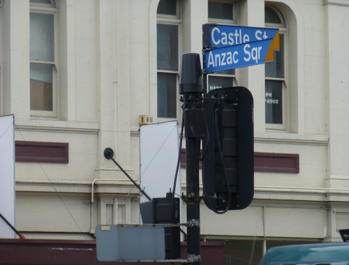 Dunedin, NZ, Straßenschild