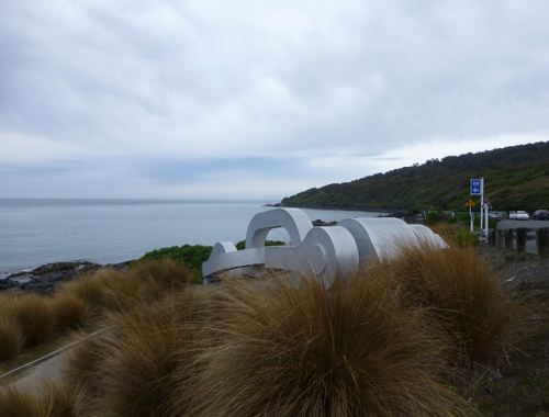 Blick nach Stewart Island, am Stirling Point in Bluff