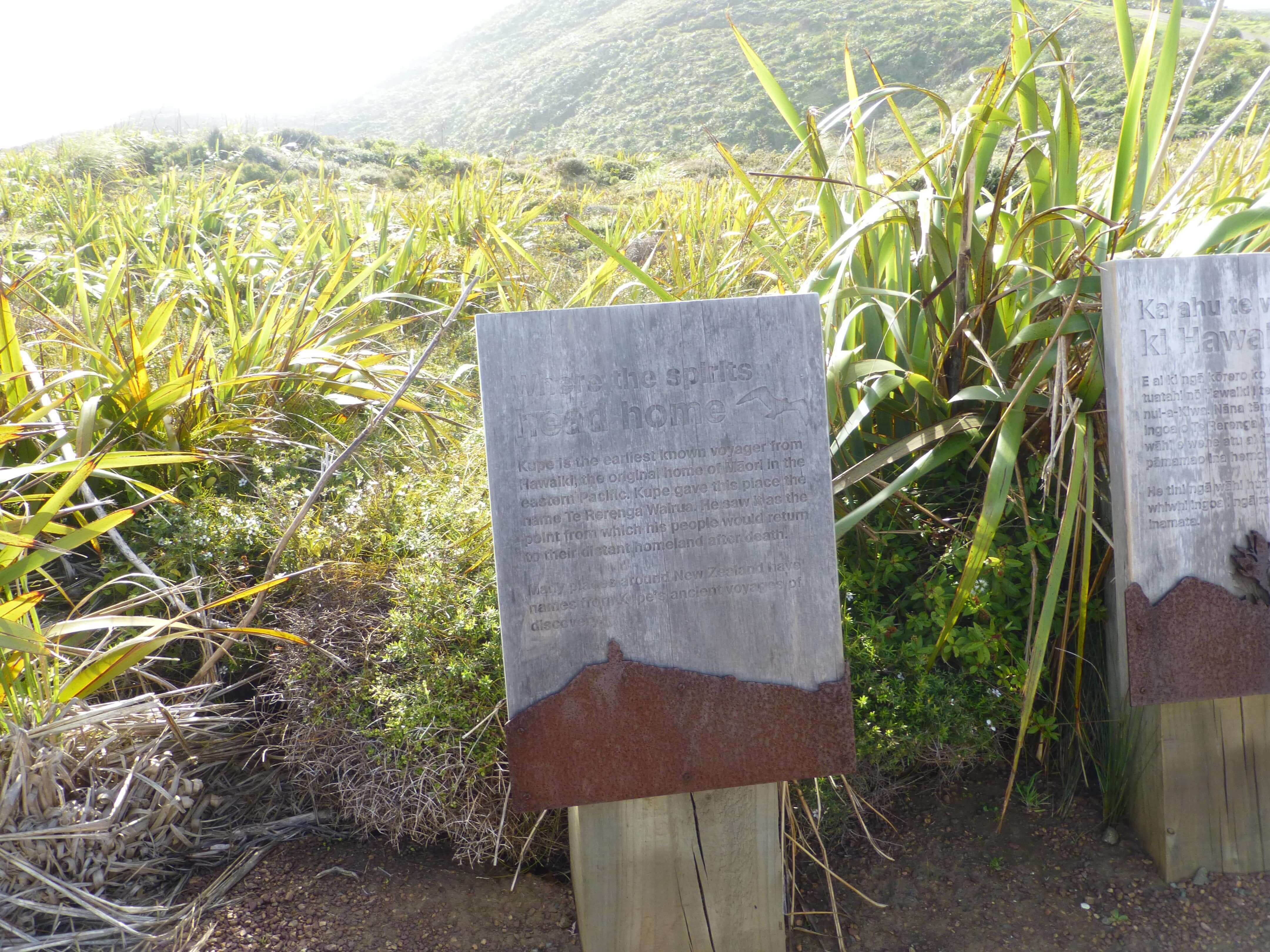 Weit weg reisen, Neuseeland, Infotafeln am Cape Reinga 1